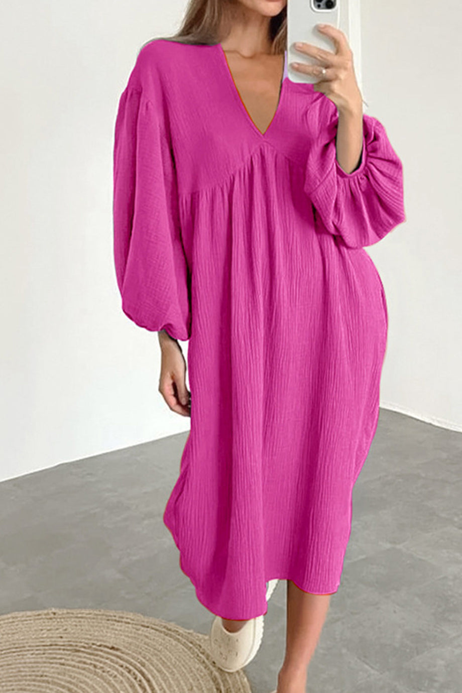 Pink Muslin Linen Dress