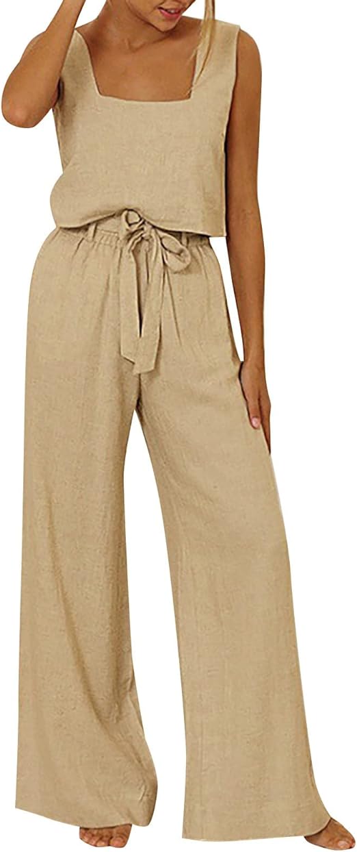 Casual Sleeveless Vest and Loose Trousers Set