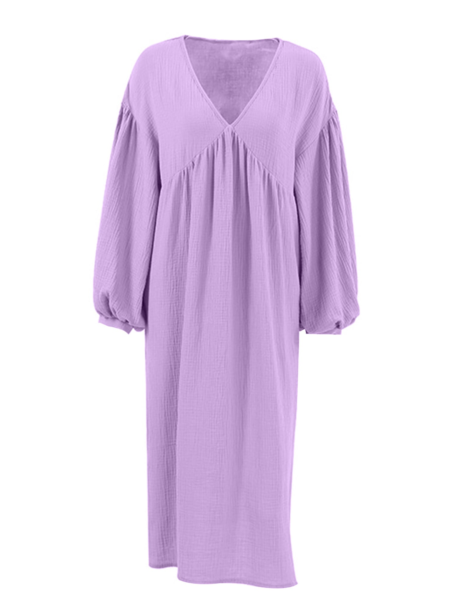 Purple Muslin Linen Dress